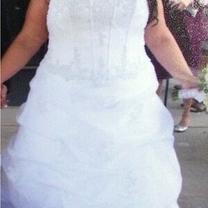 David's Bridal Classic White Gown